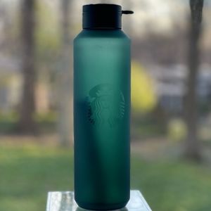 Starbucks Emerald Green Water Bottle 24oz Soft Texture Plastic Spring 20 oz